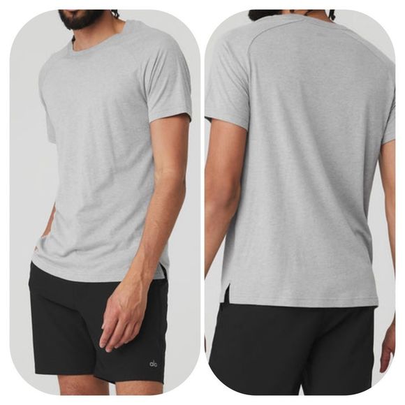ALO Yoga Other - Alo Yoga Mens The Triumph Crew Neck Tee - Athletic Heather Grey Small NWT